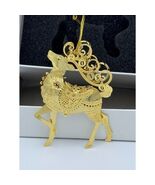 2016 Annual Reindeer Danbury Mint Christmas Ornament 23k Gold Plated - €17,04 EUR