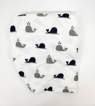 American Baby Whale Cotton Jersey Knit Fitted Bassinet Sheet 17&quot; x 27&quot;  B79 - $190.17 MXN