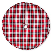 Holiday Time Tartan Plaid Christmas Tree Skirt, Red 48 in - £14.09 GBP