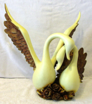 Large Wings of Love Romantic Swans Sculpture Entwined Necks  - £197.04 GBP