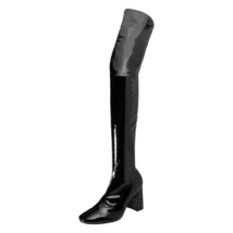Brash Women&#39;s Rudd Square Toe Over The Knee Boot Size 7.5 Black Patent - £23.35 GBP