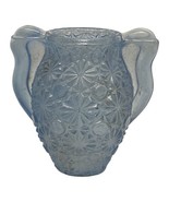 Vintage LE Smith Daisy Button Lite Blue Frosted Toothpick Holder Urn Min... - $144.41 MXN