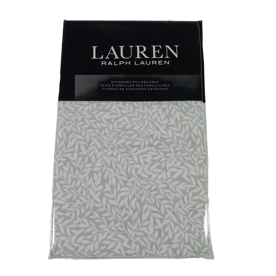 Primary image for Ralph Lauren 2 Standard Pillowcases SPENCER LEAF Sage 100% Cotton 20 x 32 in