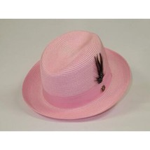 Men Bruno Capelo Summer Spring Soft Straw Style Hat Godfather GF210 Pink image 2