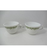 Corelle Crazy Daisy Spring Blossom green flowers on white coffee tea cups  - $6.23