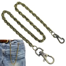 Pocket Watch Chain Albert Chain Bronze Rope Chain with Swivel Lobster Cl... - £14.32 GBP