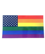 2 PACK RAINBOW PRIDE AMERICAN FLAG BUMPER STICKER 4 1/2&quot; X 2 1/2&quot; car de... - $177.06 MXN