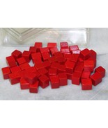 1959 RISK GAME PIECES WOODEN RED ARMY WITH ORIGINAL CLEAR PLASTIC BOX w/... - £3.58 GBP