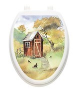 Toilet Tattoos Watercolor Outhouse  Lid Cover  Decor  Reusable Vinyl  - $25.30