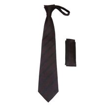 Men's Vito Rofolo From Italy Tie Hankie Set Gift Boxed 100% Silk VR-25 Black Red image 2