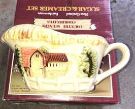 Ceramic Pottery Marks &amp; Rosenfeld Gravy Boat Dish Country Barn Scene (No Tray) - £10.23 GBP