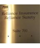 Reliance Insurance-Surety: 25.4cm X 25.4cm - Gold-Brass Signe - £41.11 GBP