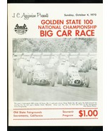 GOLDEN STATE 100 NATIONAL CHAMPIONSHIP BIG CAR RACE PROGRAM--10/4/70 SAC... - £59.29 GBP