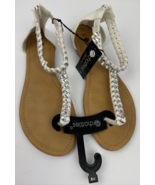 NWT Chatties Womens Sandals With White Silver Metal Straps Zipper Heel s... - £14.07 GBP