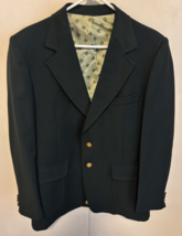 Vintage 70s 60s JCPenney Green Blazer Men Disco Mod Crest Buttons Sport ... - $108.90