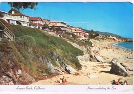 California Postcard Laguna Beach Homes Overlooking The Sea - $2.96