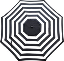 Sunnyglade 9Ft Patio Umbrella Replacement Canopy Market, Black And White - $36.99