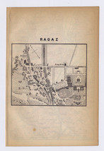 1893 ORIGINAL ANTIQUE CITY MAP OF BAD RAGAZ / SWITZERLAND - $21.44