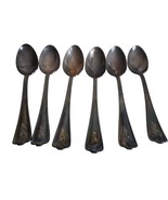 6 c1919 1847 Rogers Bros XS Triple Cromwell Pattern tea spoons Silver Pl... - $11.60