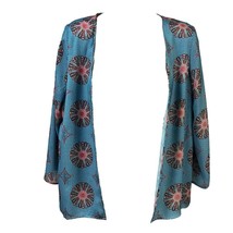 Forever 21 Contemporary Blue Medallion Floral Print Cardigan Open Front Size XS - £5.86 GBP