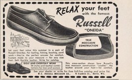 1958 Print Ad Russell &quot;Oneida&quot; True Moccasin Construction Shoes Berlin,Wisconsin - £7.77 GBP