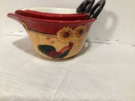 Bella Casa By Ganz Rooster Mixing Bowls Set  Of 3 Vintage.  - $35.18