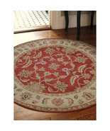 Glitzy Rugs 10 x 10 ft. Hand Tufted Wool Oriental Round Area Rug, Red &amp; ... - $583.61 CAD