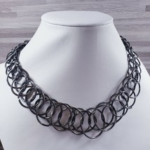 Express Sculptural Oxidized Silver Tone 18"- 20" Chain Necklace - £9.31 GBP
