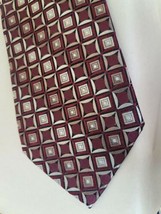 Vintage Tie Silk    Platinum Designs      Dark Red and Silver Gray      ... - £11.07 GBP
