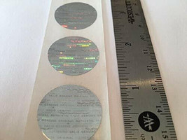 250 CUSTOM PRINTED 1 INCH ROUND HOLOGRAM SECURITY LABELS - £17.84 GBP