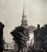 Milk Street Old South Church Boston 1925 Print Historic Massachusetts DWX3A - $37.50