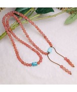 Natural NanHong Agate Beaded Necklace Beads Bracelet Lucky Gift Turquois... - £134.34 GBP