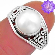 Natural Pearl Gemstone 925 Silver Cluster Ring Size  For Girls - £5.82 GBP