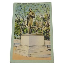 Chicago, IL, La Salle Monument, Lincoln Park 1940s Vintage Postcard 1 Cent Stamp - £2.39 GBP