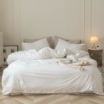 White Queen Comforter White Bedding Comforter Set Plain White Queen Size Bed Set - $135.99