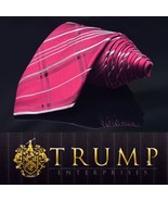 DONALD J TRUMP STRIPED RED MEN&#39;S Neck Tie W3.5” BY L59.5” - $1,859.57 MXN