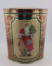 Vintage Santa Claus Storage Tin 7&quot; Christmas Kauffman&#39;s Father Xmas Deco... - $11.64