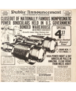 1973 Foster Trent Nonprismatic Binoculars Advertisement Optics Vintage D... - $35.02 CAD