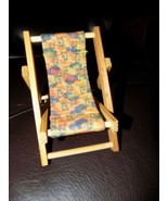 DOLL FURNITURE: Wooden Beach Chair, Deck Lounge Chair  3 Positions, Fold... - $36.51 CAD