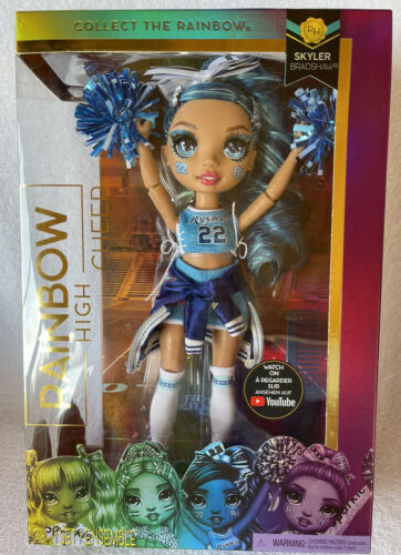Rainbow High Cheer Skyler Bradshaw – Blue Fashion Doll with Pom Poms 