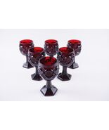 AVON RUBY RED CAP COD SET of 6 WINE or LIQUEUR GLASSES - $35.00