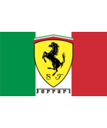Ferrari Italian Flag Emblem 3X5 Banner Flag Old School Logo Car Show Racing Shop - $26.00
