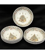 Myott Queen&#39;s Seasons Greetings Soup Bowls Christmas Tree 6-1/2&quot;  Lot of... - $535.05 MXN
