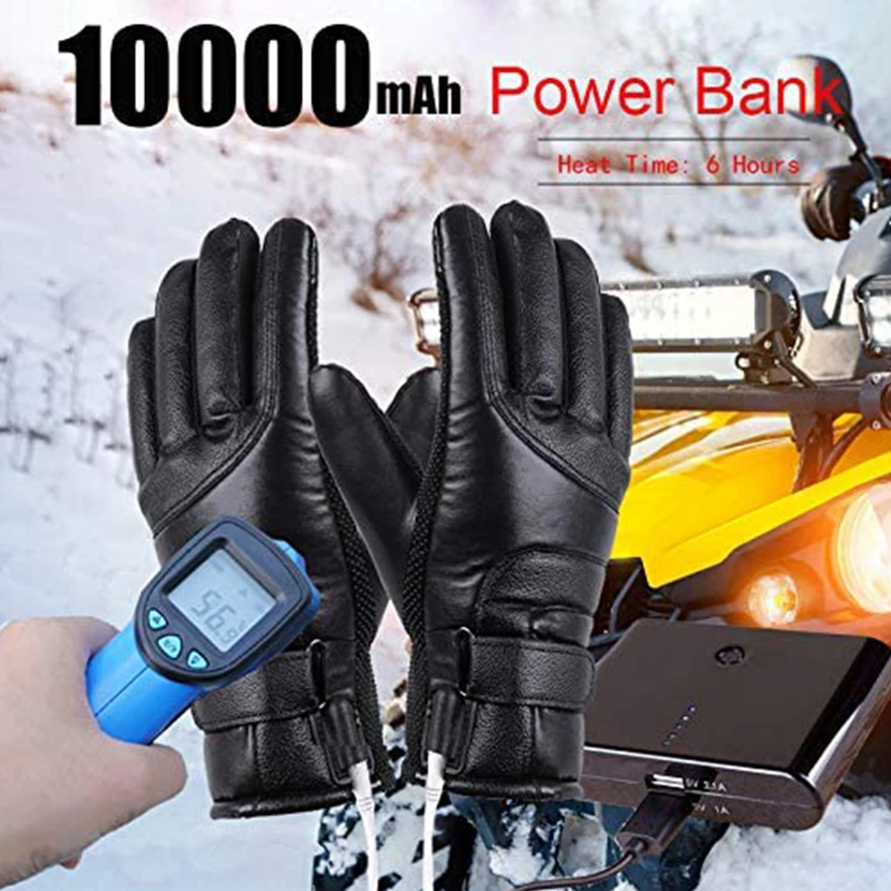 USB Heated Gloves Waterproof Winter Electric Warming Gloves Soft Hand Warmers - £16.80 GBP