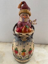 Vintage Jim Shore Heartwood Creek Snowman &quot; Winter&#39;s Bounty &quot; 2003 Fruit - $19.99