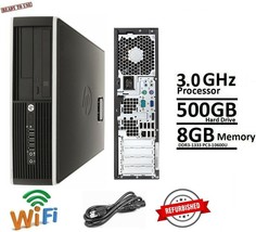 Hp Desktop Computer Intel 3.0GHz 8GB Ram 500GB Hd Pc Windows 10 Pro Wi Fi Dvd - £75.21 GBP