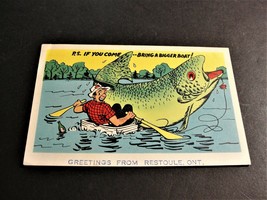 Greetings from Restoule - Ontario, Canada - 1954 Postmarked Comic Postcard. - £5.20 GBP