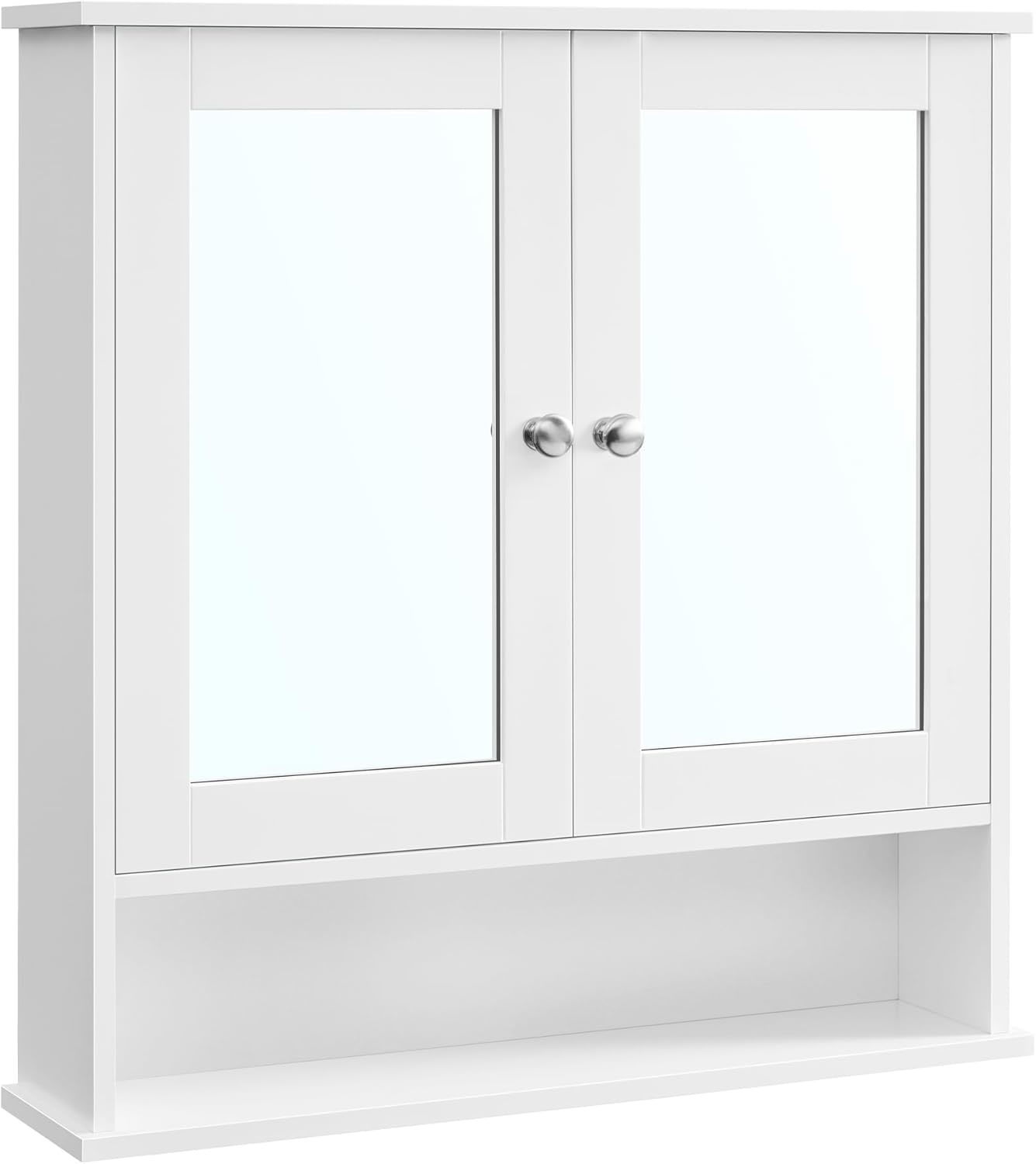 Vasagle Wall-Mounted Bathroom Cabinet With Mirror, White Ulhc002, Measur... - $80.98