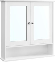 Vasagle Wall-Mounted Bathroom Cabinet With Mirror, White Ulhc002, Measur... - £60.28 GBP