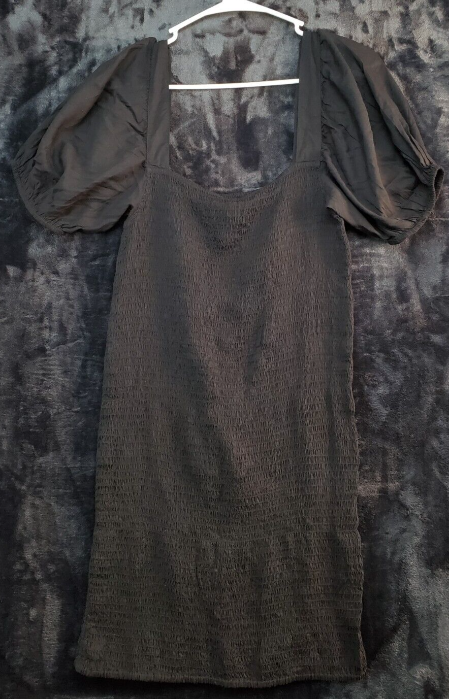 Urban Outfitters Dress Womens Large Brown 100% Rayon Short Baloon Sleeve... - $13.77